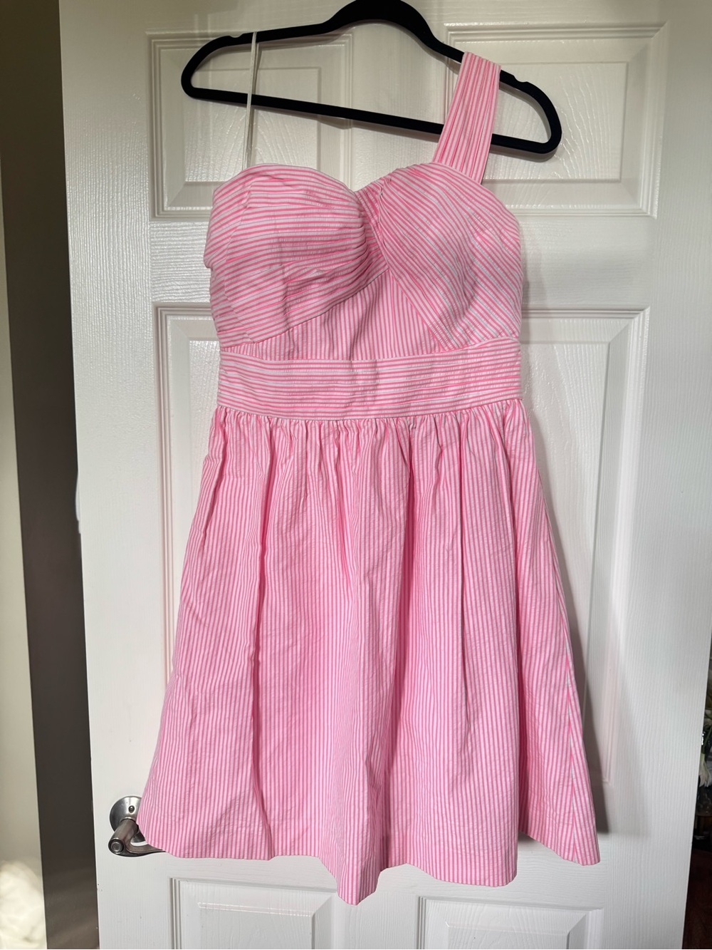 Lilly Pulitzer Pink Striped One-Shoulder Girls Dress